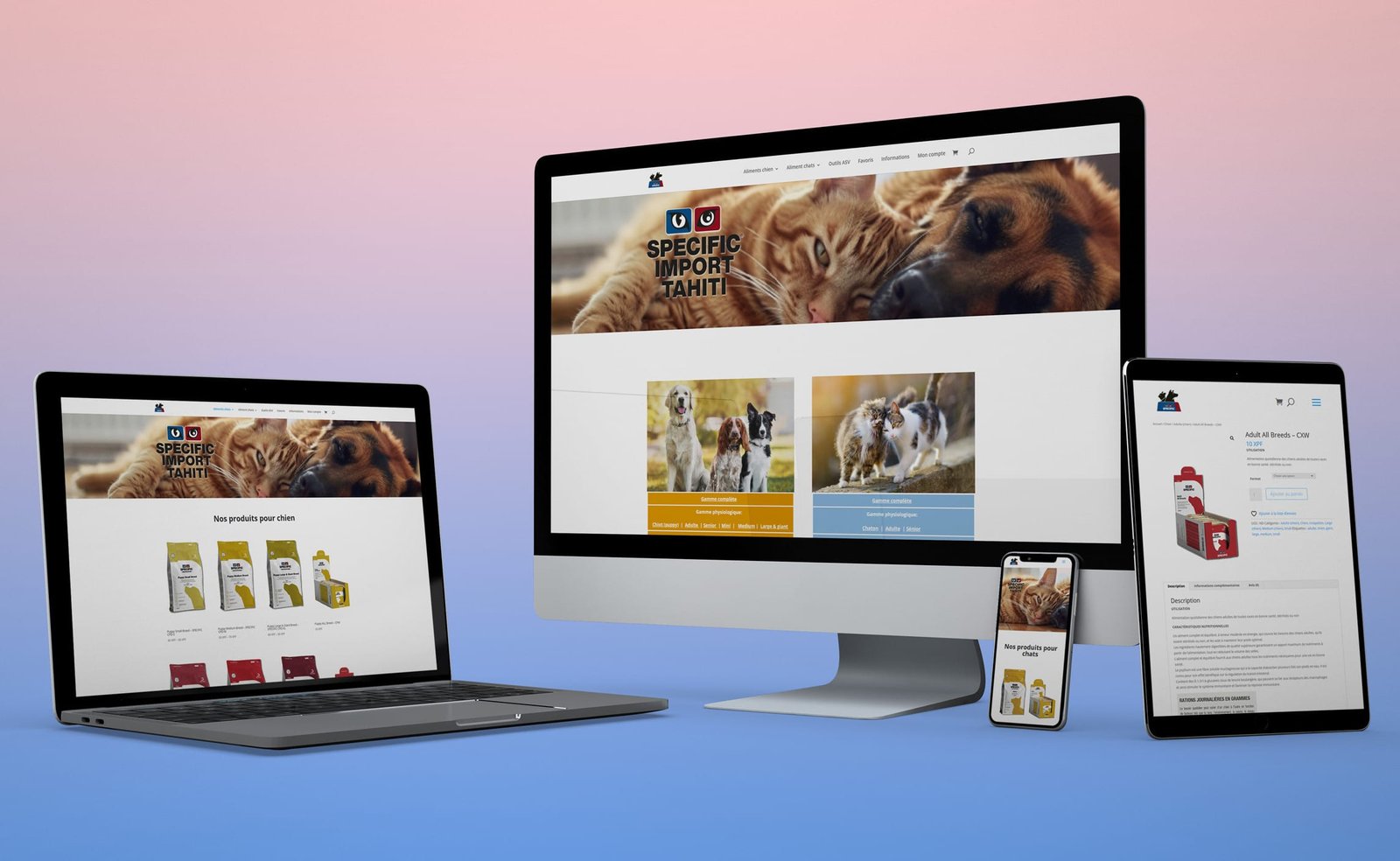 site web e-commerce aliments chiens et chats